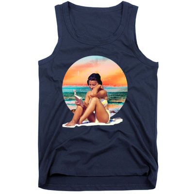 Lady Sunset Reading Book Tank Top