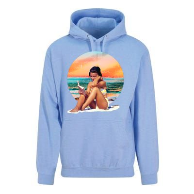 Lady Sunset Reading Book Unisex Surf Hoodie