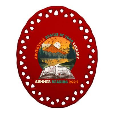 Library Summer Reading 2024 Ceramic Oval Ornament