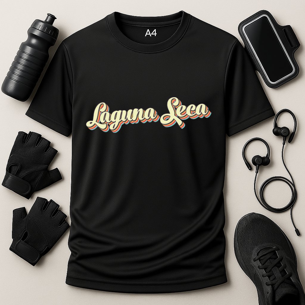 Laguna Seca Retro Art Baseball Font Vintage Cooling Performance Crew T-Shirt