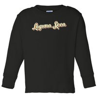 Laguna Seca Retro Art Baseball Font Vintage Toddler Long Sleeve Shirt