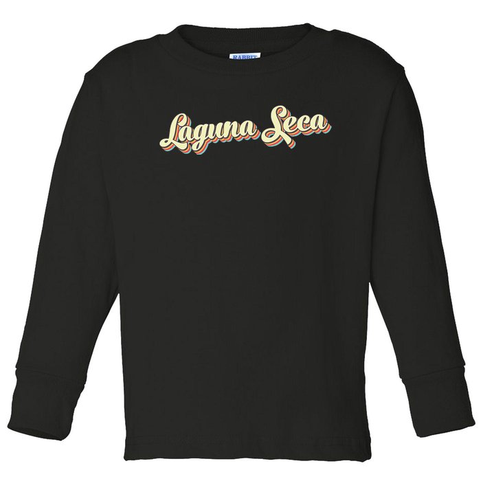 Laguna Seca Retro Art Baseball Font Vintage Toddler Long Sleeve Shirt