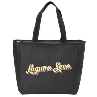 Laguna Seca Retro Art Baseball Font Vintage Zip Tote Bag