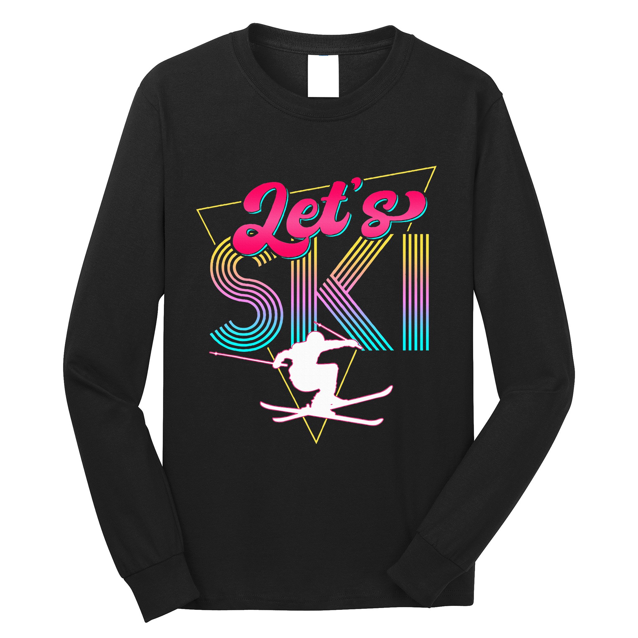 LetS Ski Retro 80s Skiing Party Outfit 90s Skier Costume Long Sleeve Shirt