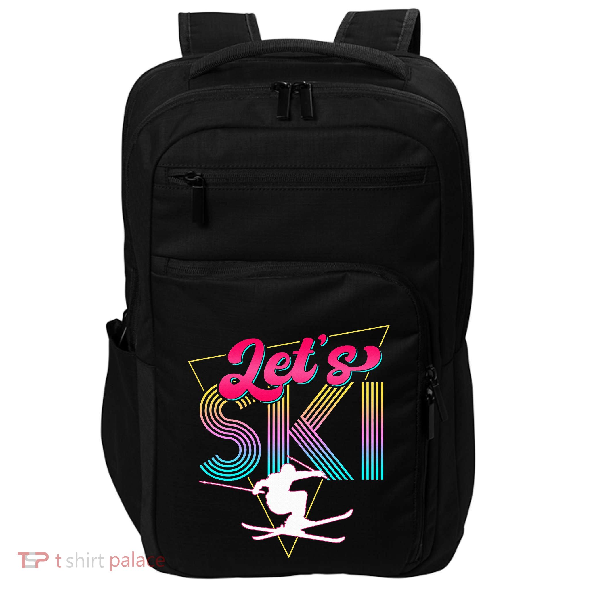 LetS Ski Retro 80s Skiing Party Outfit 90s Skier Costume Impact Tech Backpack