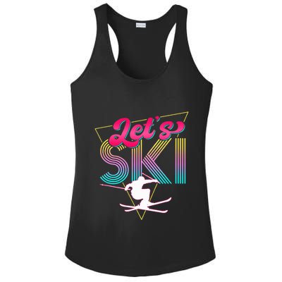 LetS Ski Retro 80s Skiing Party Outfit 90s Skier Costume Ladies PosiCharge Competitor Racerback Tank