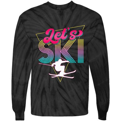 LetS Ski Retro 80s Skiing Party Outfit 90s Skier Costume Tie-Dye Long Sleeve Shirt