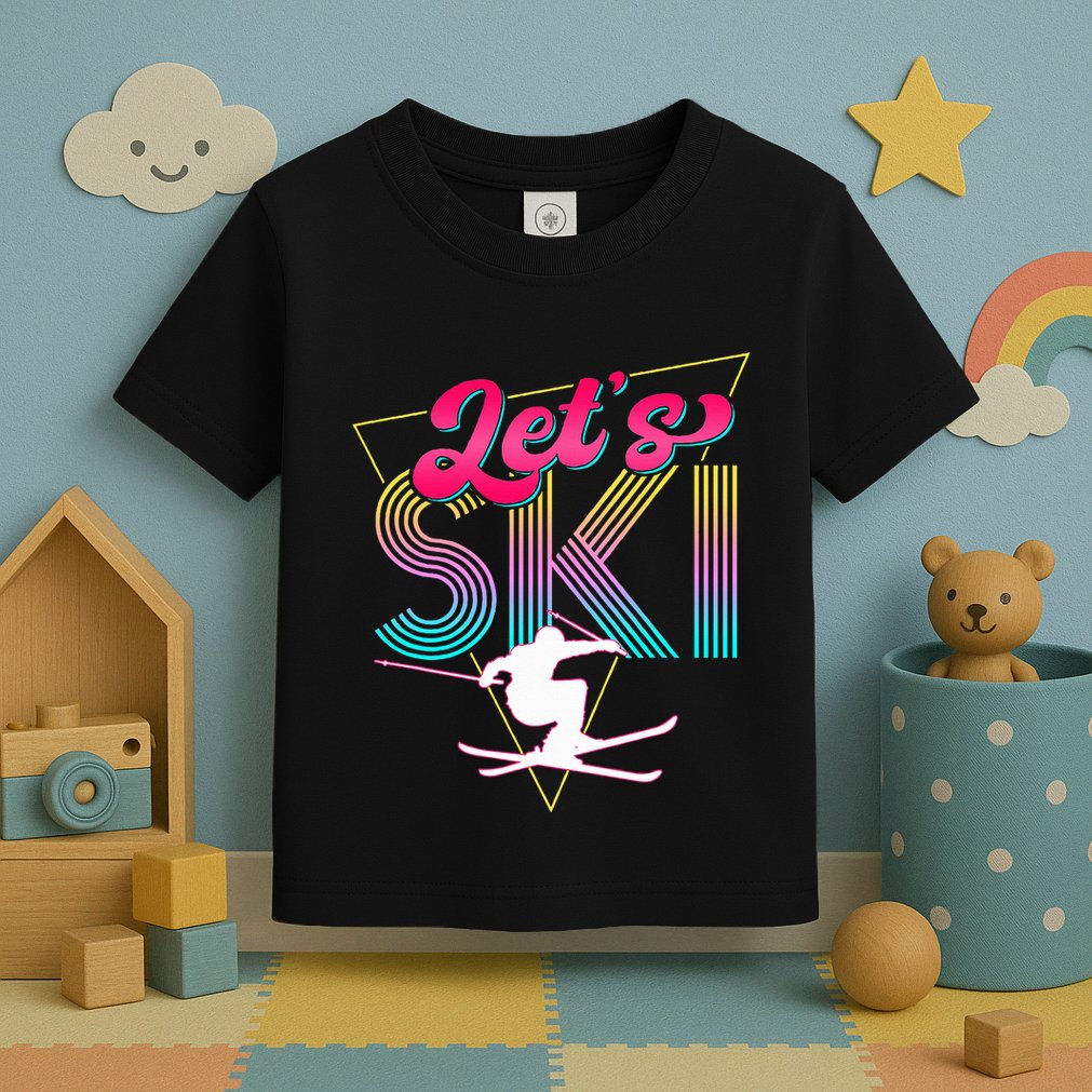 LetS Ski Retro 80s Skiing Party Outfit 90s Skier Costume Toddler T-Shirt
