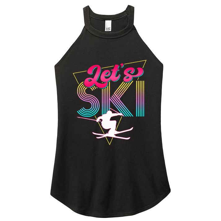 LetS Ski Retro 80s Skiing Party Outfit 90s Skier Costume Women's Perfect Tri Rocker Tank
