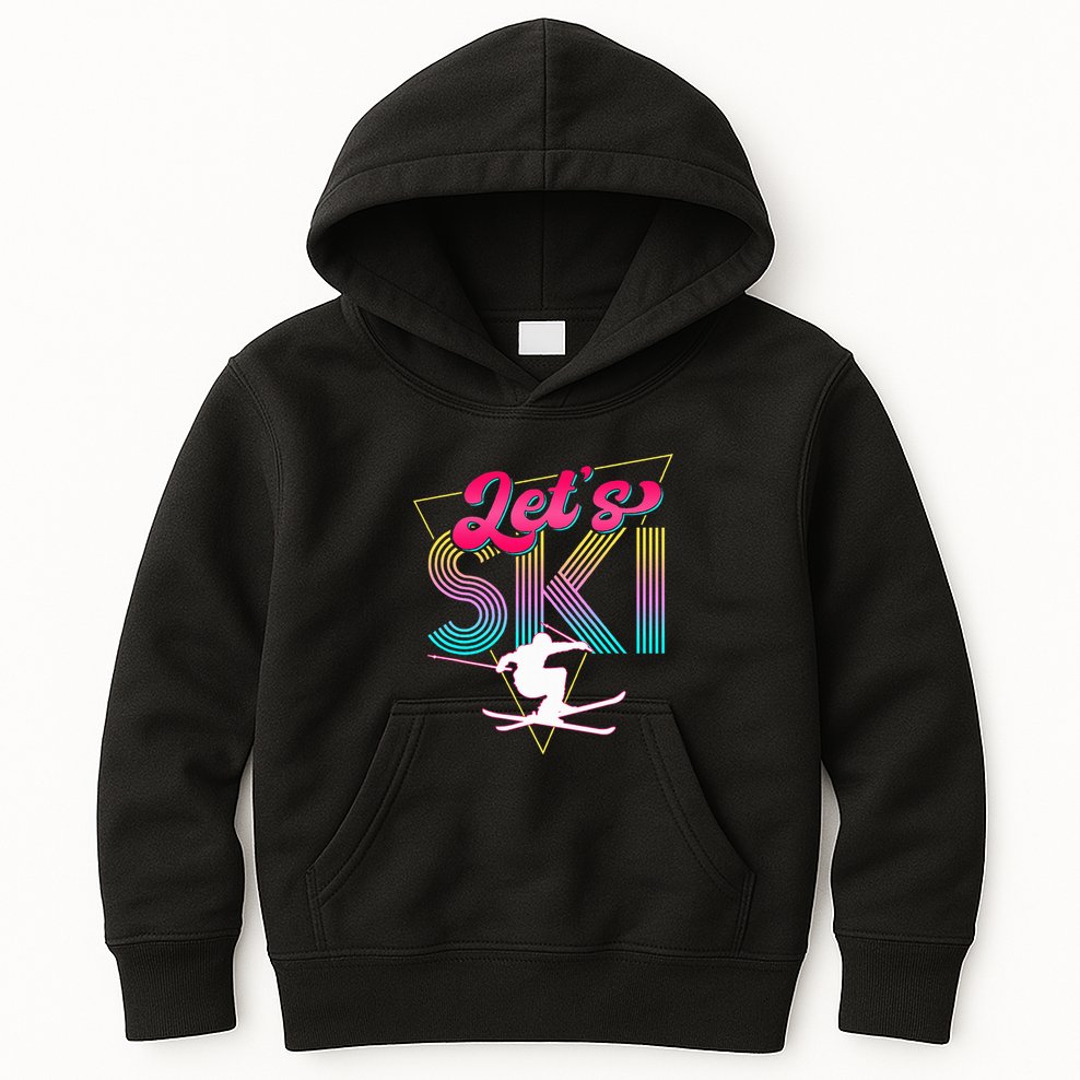 LetS Ski Retro 80s Skiing Party Outfit 90s Skier Costume Kids Hoodie