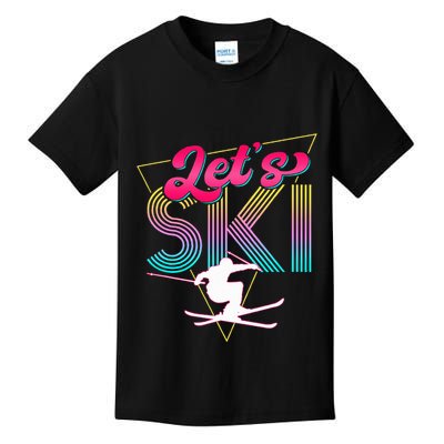 LetS Ski Retro 80s Skiing Party Outfit 90s Skier Costume Kids T-Shirt