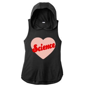 Love Science Retro Heart Ladies PosiCharge Tri-Blend Wicking Draft Hoodie Tank