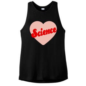 Love Science Retro Heart Ladies PosiCharge Tri-Blend Wicking Tank