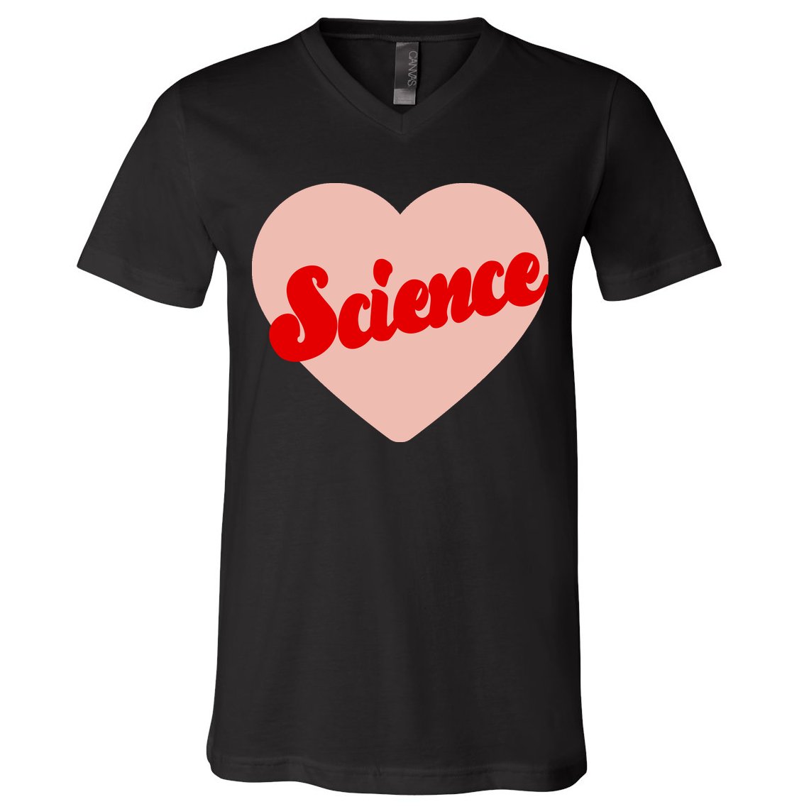 Love Science Retro Heart V-Neck T-Shirt