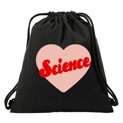 Love Science Retro Heart Drawstring Bag