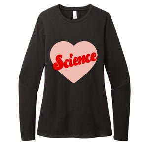 Love Science Retro Heart Womens CVC Long Sleeve Shirt