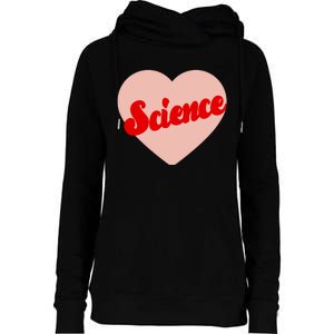 Love Science Retro Heart Womens Funnel Neck Pullover Hood