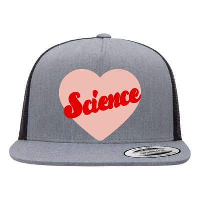 Love Science Retro Heart Flat Bill Trucker Hat