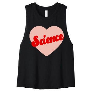 Love Science Retro Heart Women's Racerback Cropped Tank