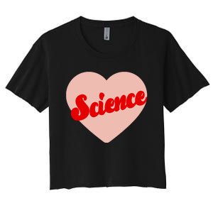 Love Science Retro Heart Women's Crop Top Tee