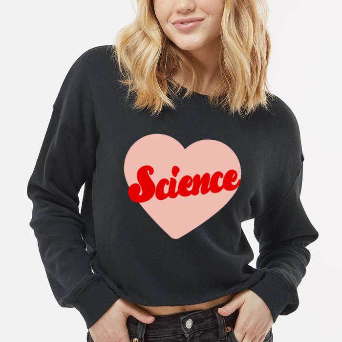 Love Science Retro Heart Cropped Pullover Crew
