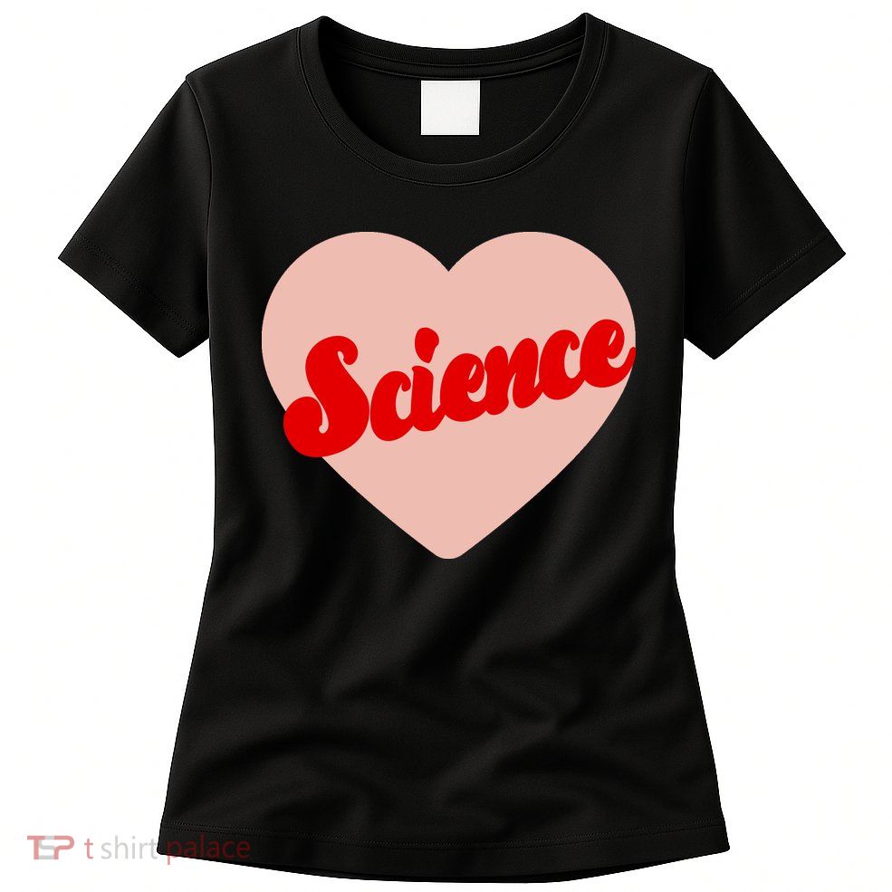 Love Science Retro Heart Womens T-Shirt