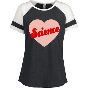 Love Science Retro Heart Enza Ladies Jersey Colorblock Tee