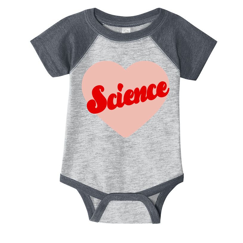 Love Science Retro Heart Infant Baby Jersey Bodysuit