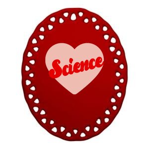 Love Science Retro Heart Ceramic Oval Ornament