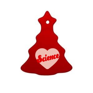 Love Science Retro Heart Ceramic Tree Ornament