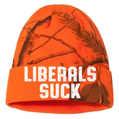 Liberals Suck Republican Conservatives Kati Licensed 12" Camo Beanie