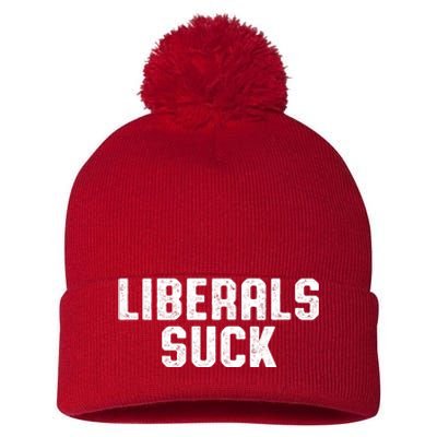 Liberals Suck Republican Conservatives Pom Pom 12in Knit Beanie