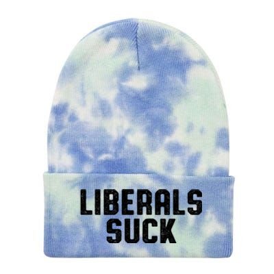 Liberals Suck Republican Conservatives Tie Dye 12in Knit Beanie