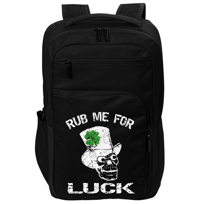 Leprechaun Scull Rub Me For Luck Gift Impact Tech Backpack
