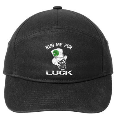 Leprechaun Scull Rub Me For Luck Gift 7-Panel Snapback Hat