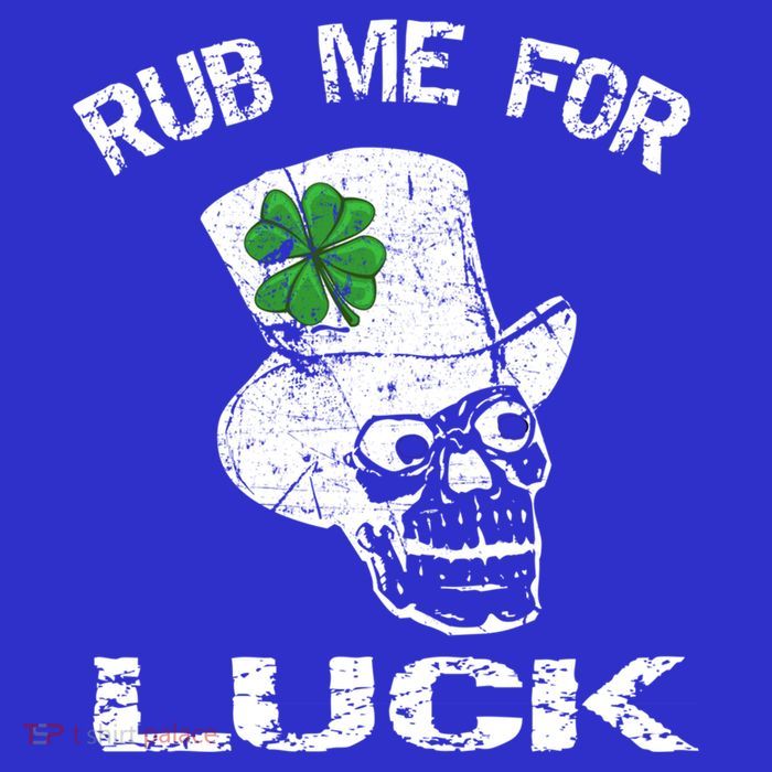 Leprechaun Scull Rub Me For Luck Gift Button