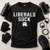 Liberals Suck Republican Party Elephant Conservatives Cooling Performance Crew T-Shirt