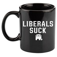 Liberals Suck Republican Party Elephant Conservatives 11oz C Handle Ceramic Mug