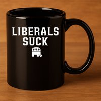 Liberals Suck Republican Party Elephant Conservatives 11oz C Handle Ceramic Mug