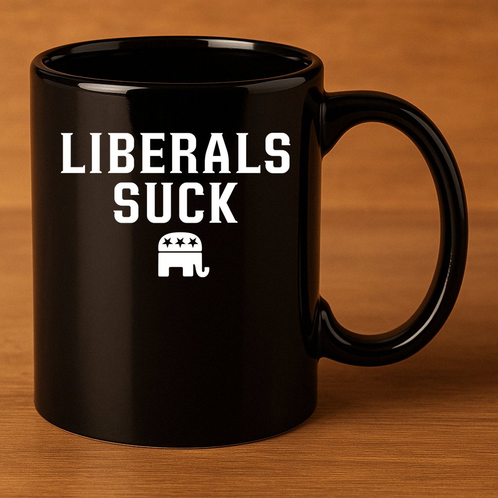 Liberals Suck Republican Party Elephant Conservatives 11oz C Handle Ceramic Mug