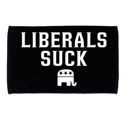 Liberals Suck Republican Party Elephant Conservatives Microfiber Hand Towel
