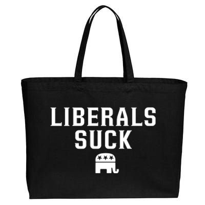 Liberals Suck Republican Party Elephant Conservatives Cotton Canvas Jumbo Tote