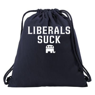 Liberals Suck Republican Party Elephant Conservatives Drawstring Bag