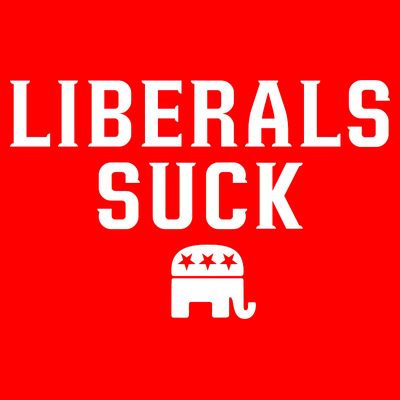 Liberals Suck Republican Party Elephant Conservatives T-Shirt