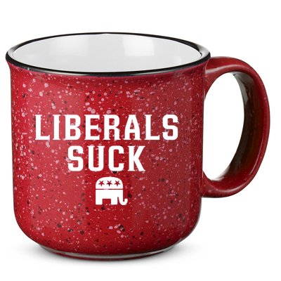 Liberals Suck Republican Party Elephant Conservatives 15oz Campfire Ceramic Mug