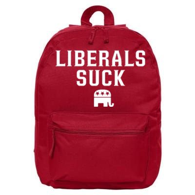 Liberals Suck Republican Party Elephant Conservatives 16 in Basic Backpack