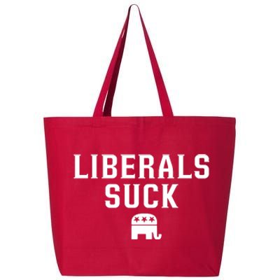 Liberals Suck Republican Party Elephant Conservatives 25L Jumbo Tote