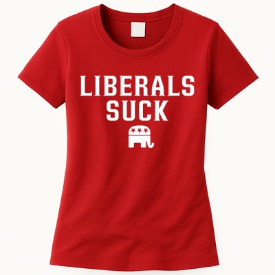 Liberals Suck Republican Party Elephant Conservatives Womens T-Shirt