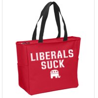 Liberals Suck Republican Party Elephant Conservatives Zip Tote Bag