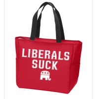 Liberals Suck Republican Party Elephant Conservatives Zip Tote Bag